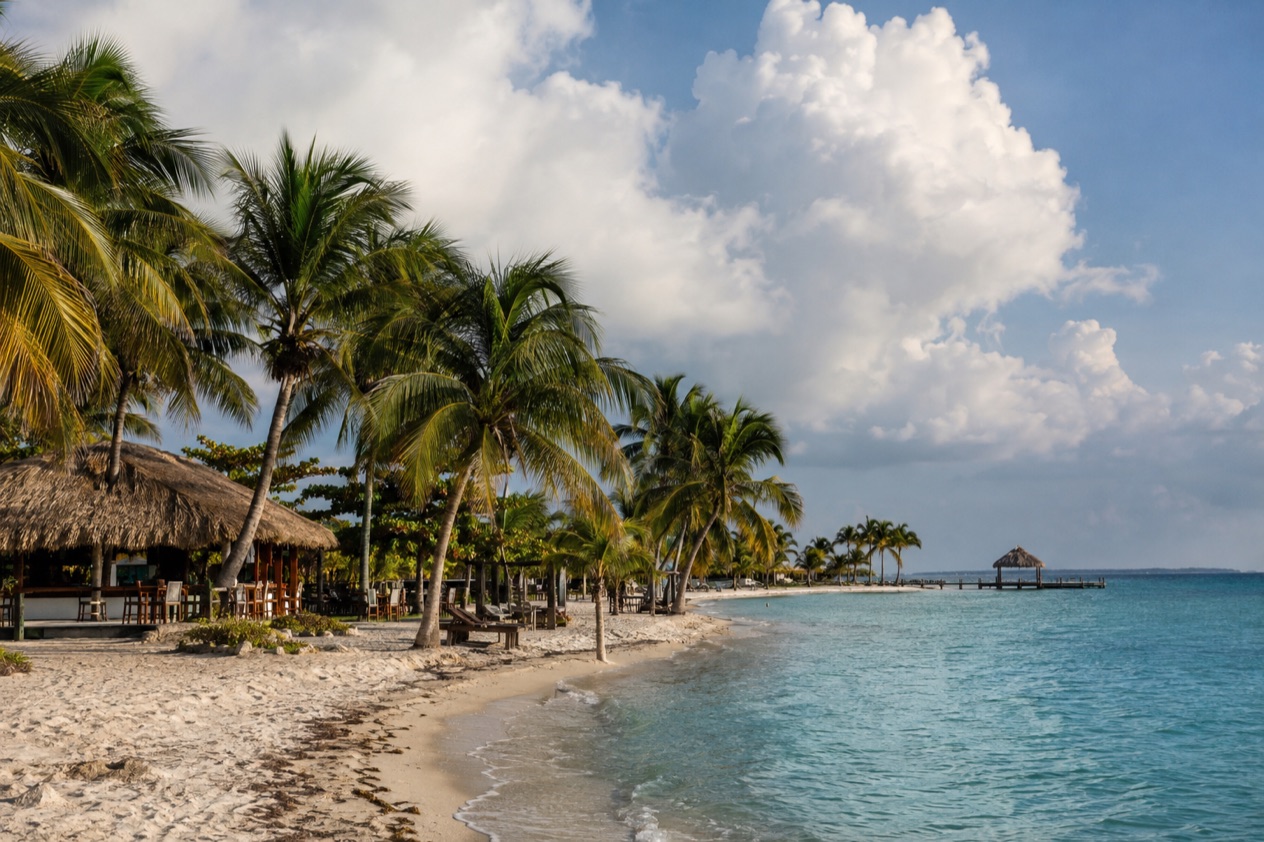 A beach at Placencia in the wet season
