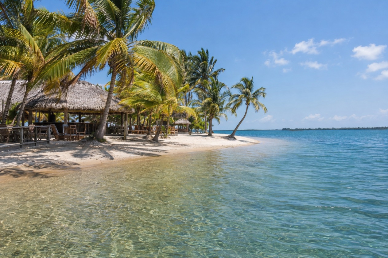 A beach at Placencia in the dry season