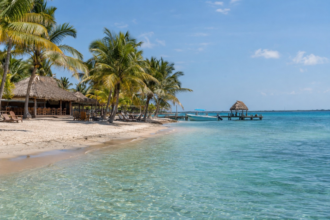 A beach at Placencia in the dry season