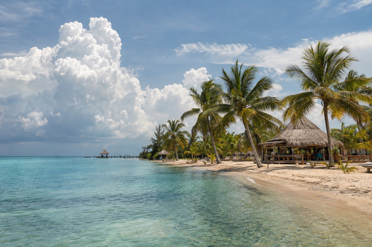 A beach at Placencia in the wet season