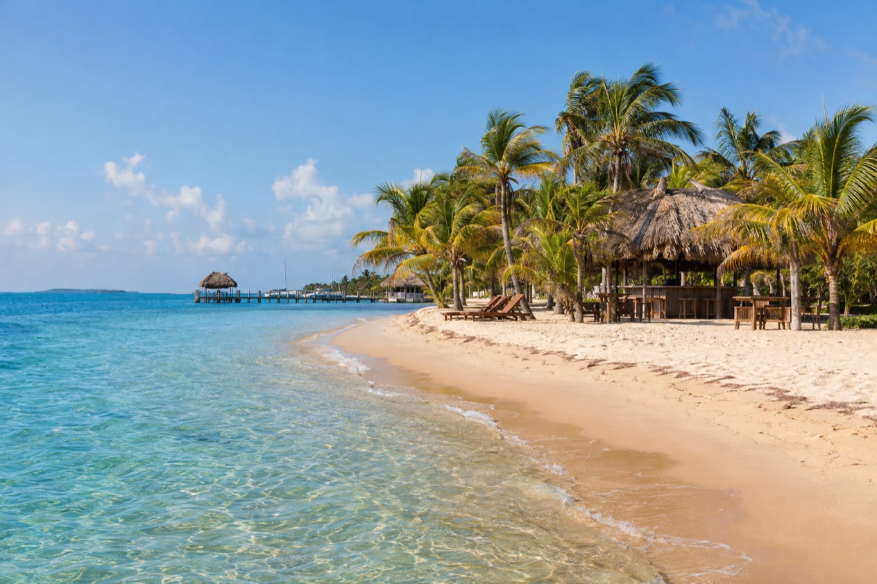 A beach at Placencia in the dry season