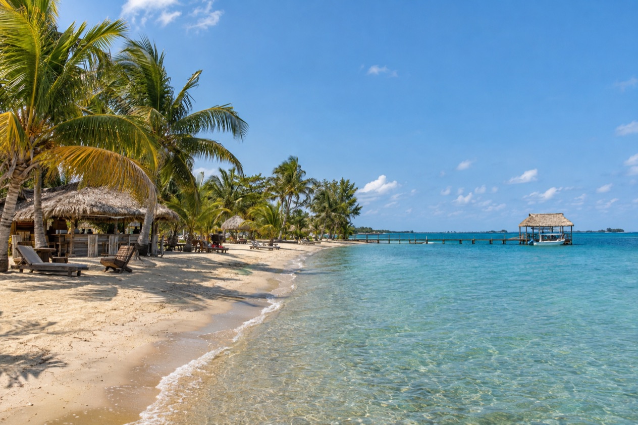 A beach at Placencia in spring