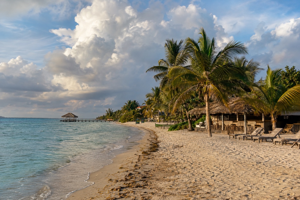A beach at Placencia in the wet season