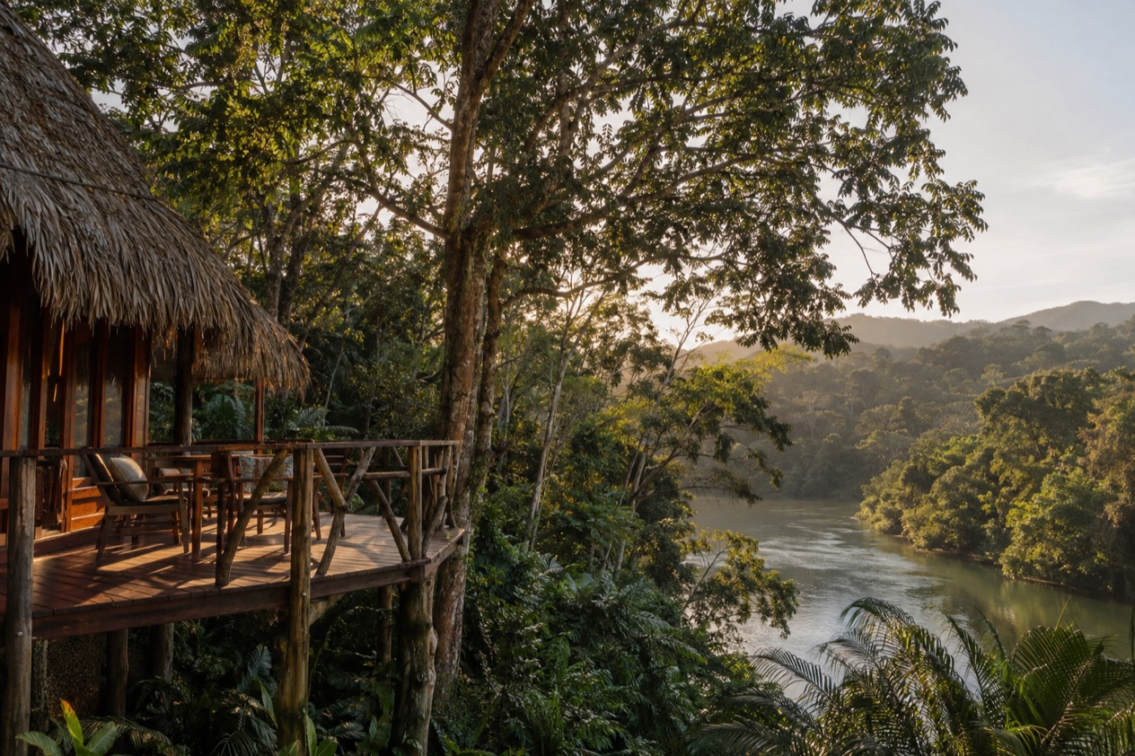 A jungle lodge
