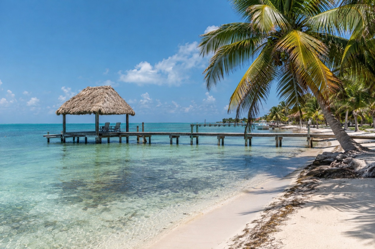 A pier on Ambergris Caye