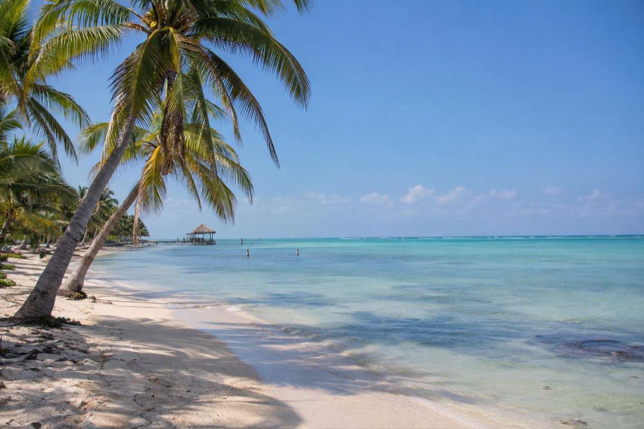 A quiet beach on Ambergris Caye