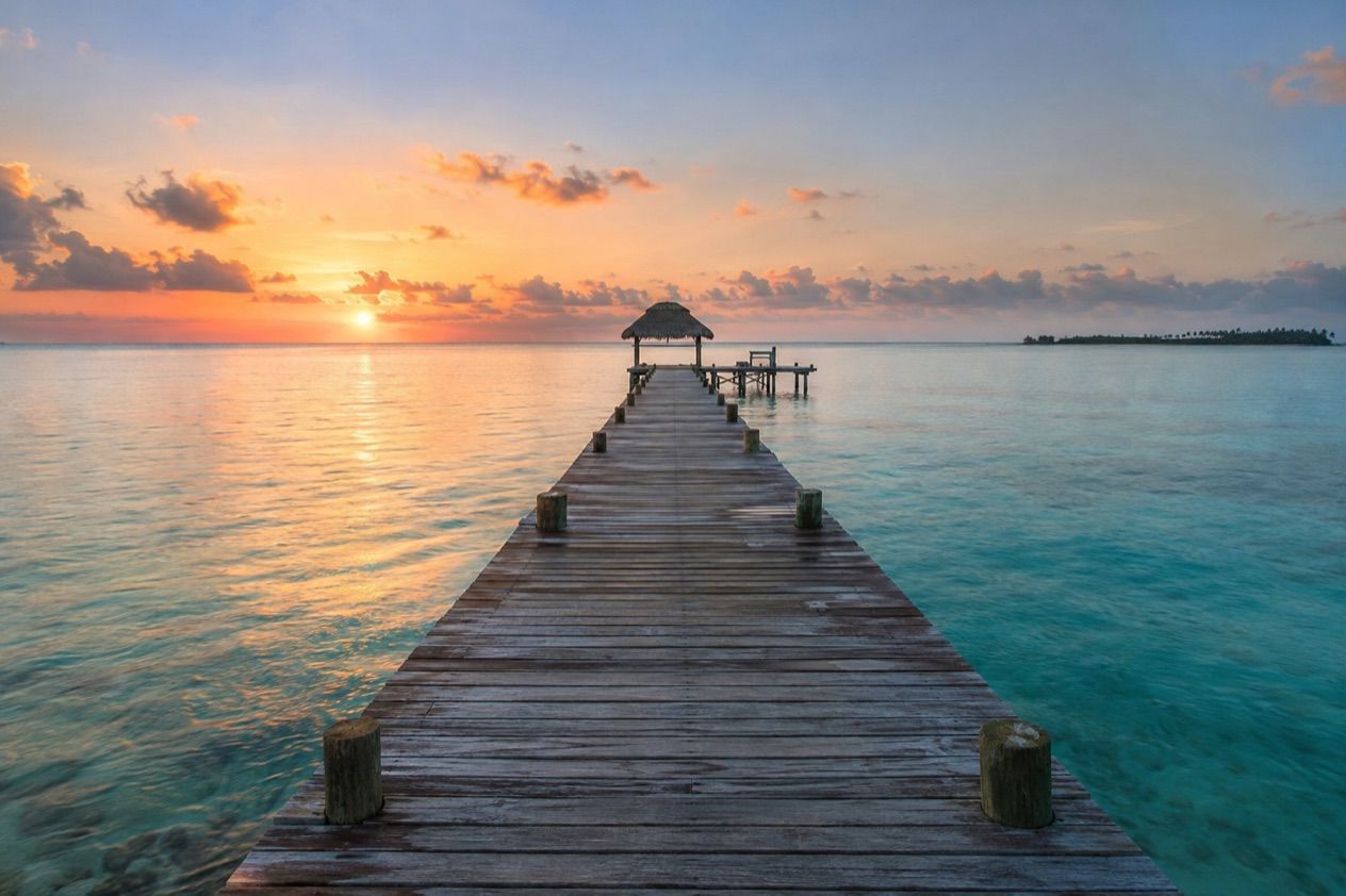 A pier at sunrise