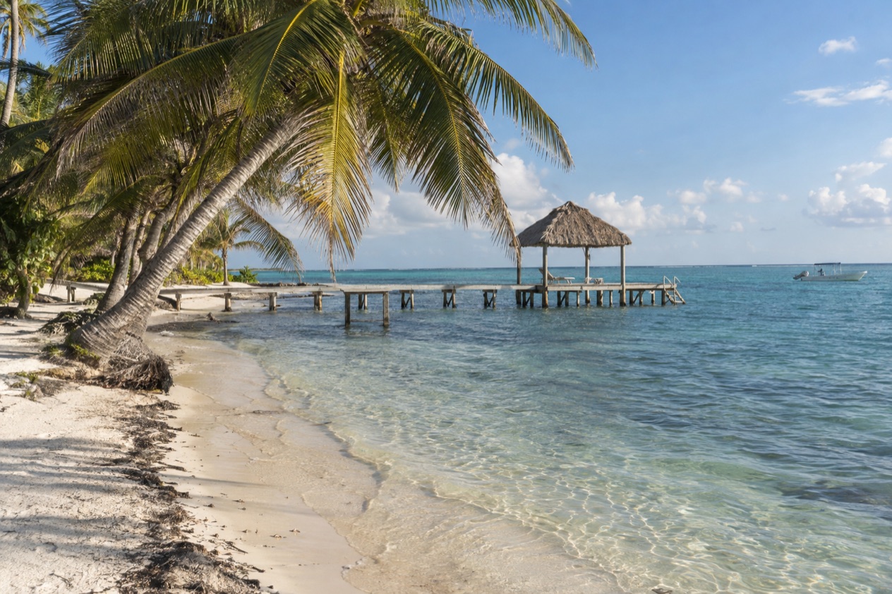 A pier on Ambergris Caye
