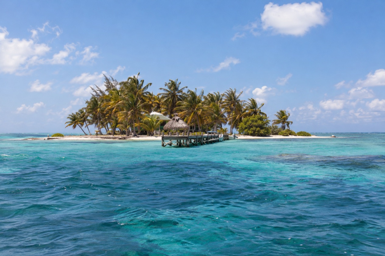 A small caye on the reef