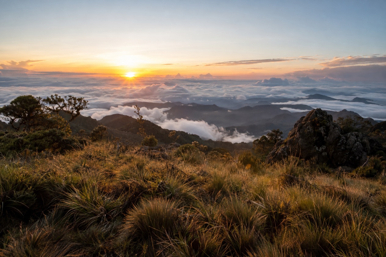 The high mountains of Chirripo above the clouds