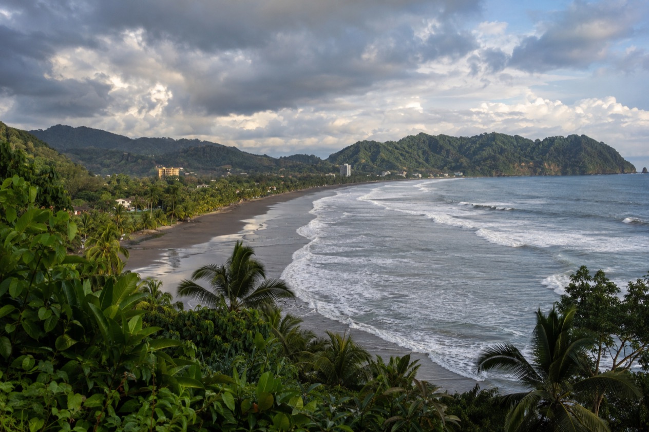 The surf beach at Jaco in the rainiest months