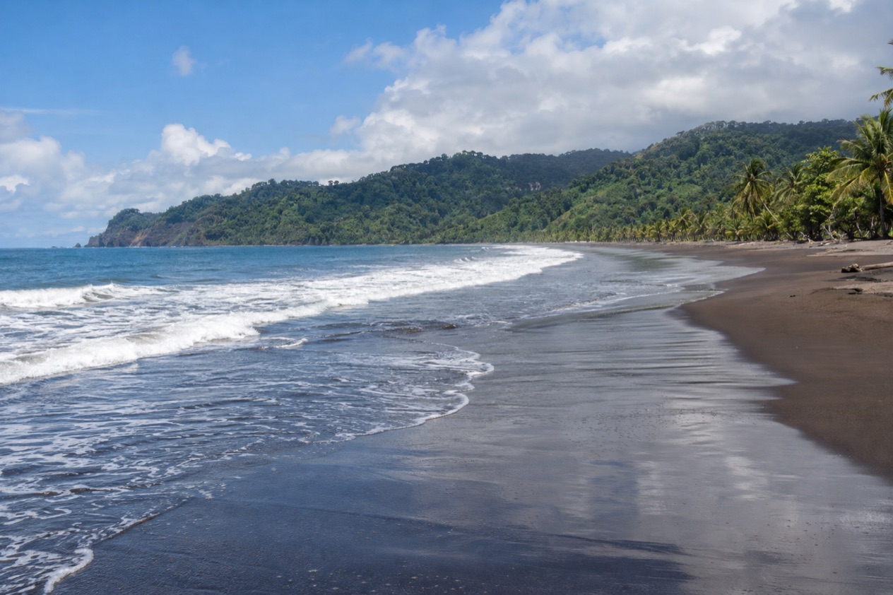 The surf beach at Jaco in the green season