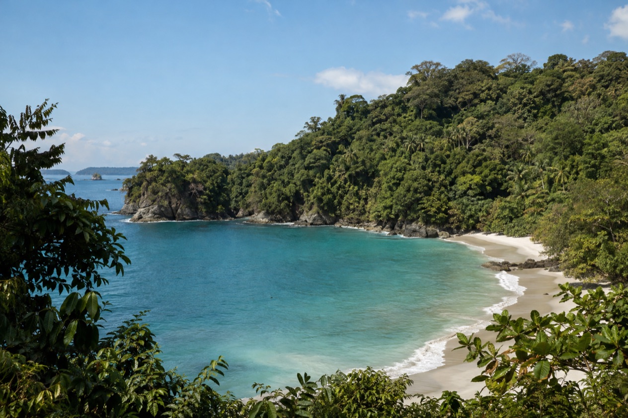 A small cove below the forest at Manuel Antonio
