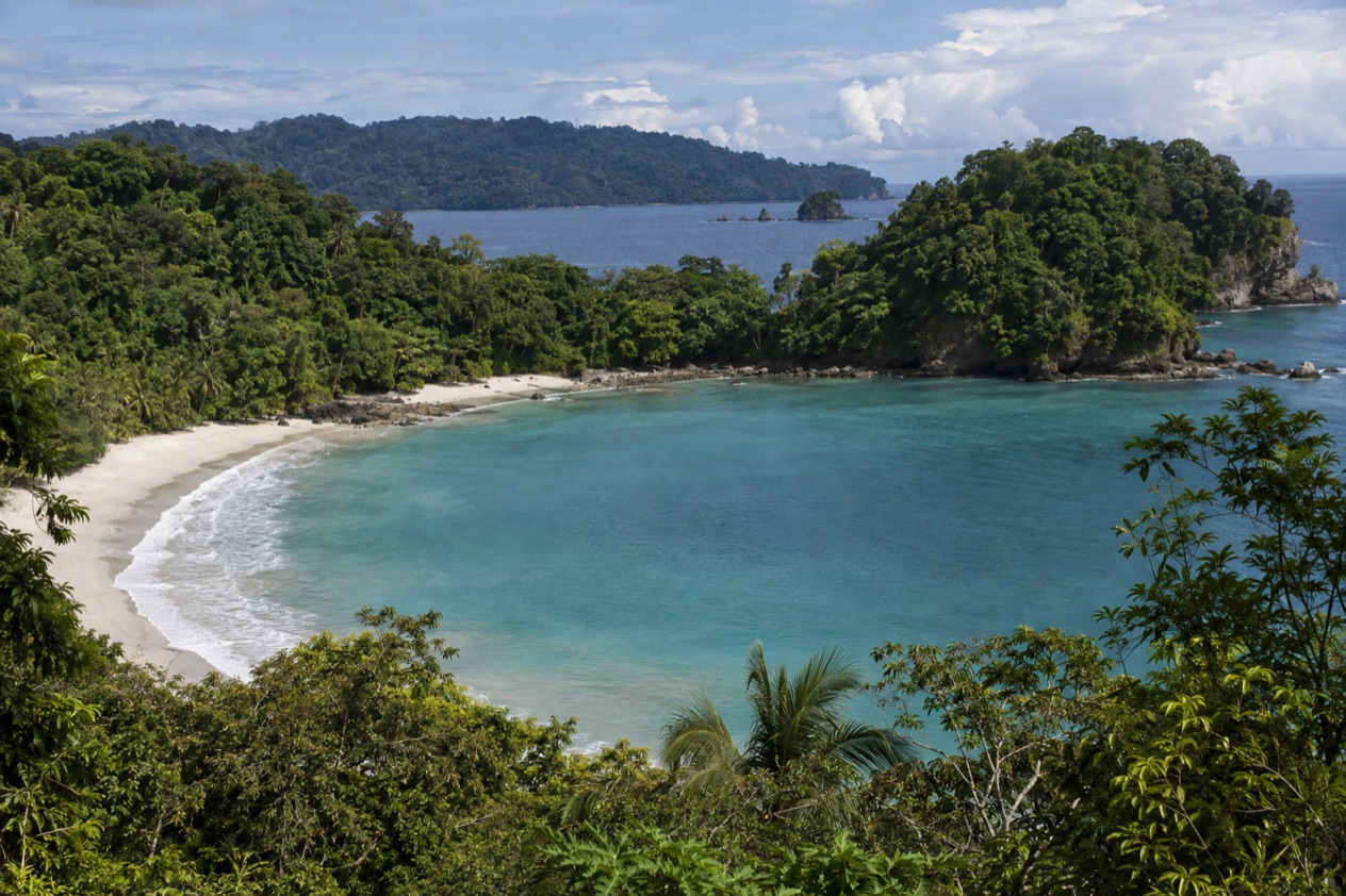 A small cove below the forest at Manuel Antonio