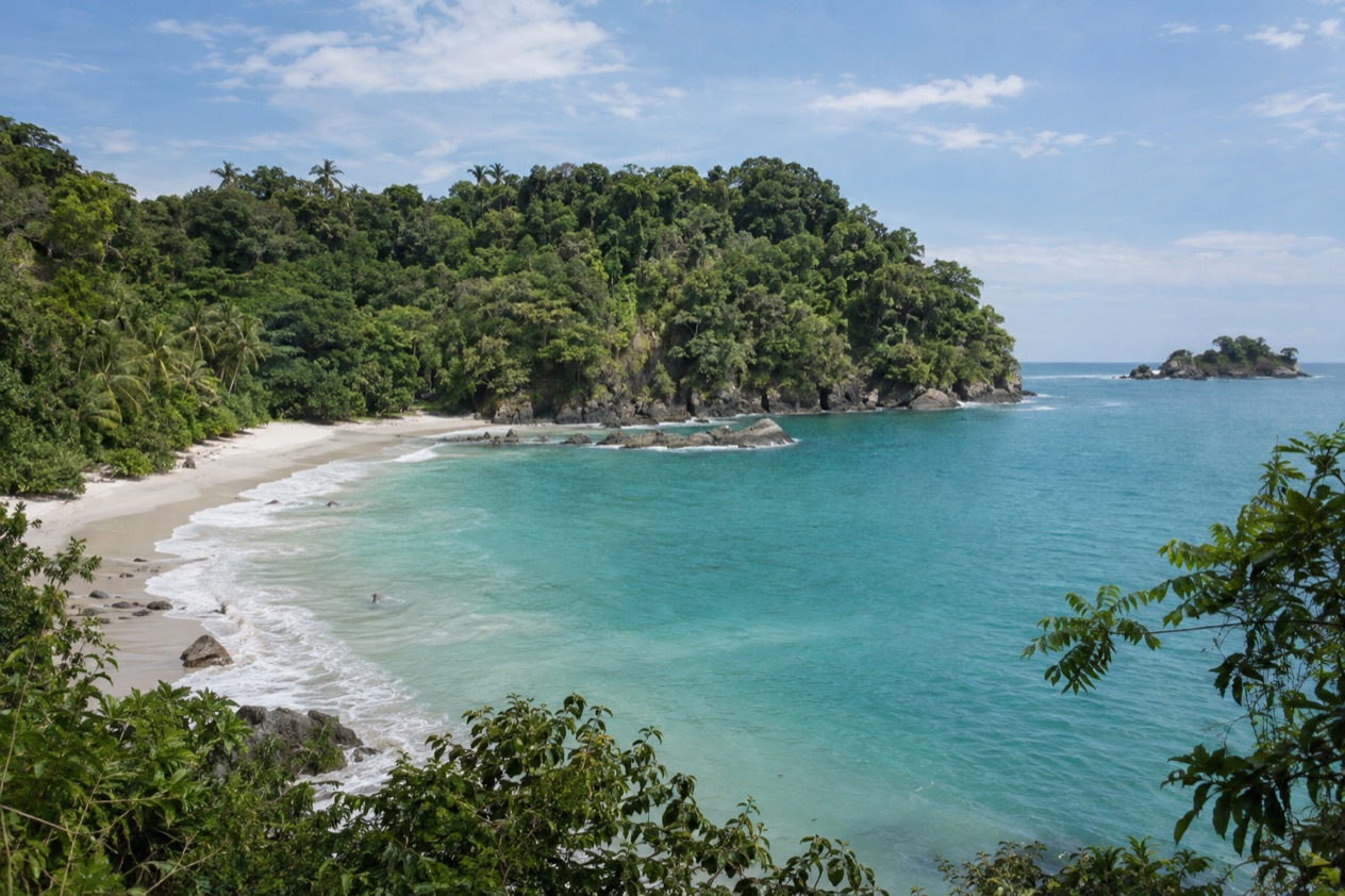 A small cove below the forest at Manuel Antonio