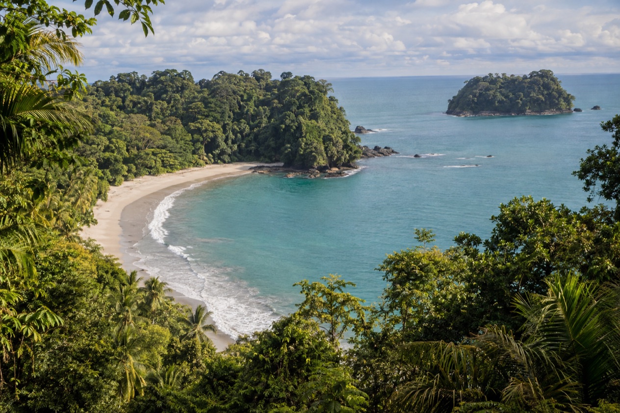 A small cove below the forest at Manuel Antonio