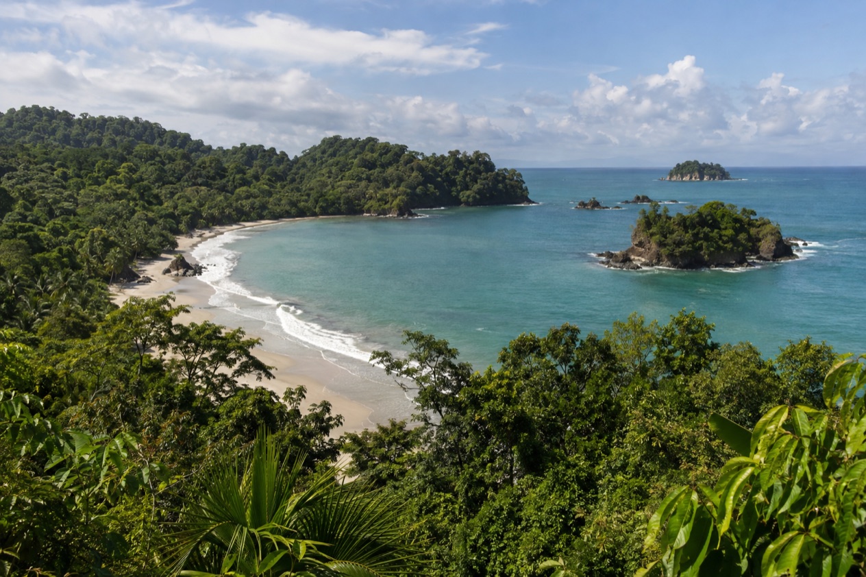 A small cove below the forest at Manuel Antonio in the green season