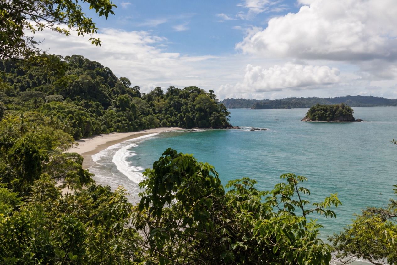 A small cove below the forest at Manuel Antonio in the green season