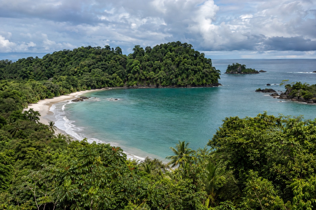 A small cove below the forest at Manuel Antonio in the rainiest months