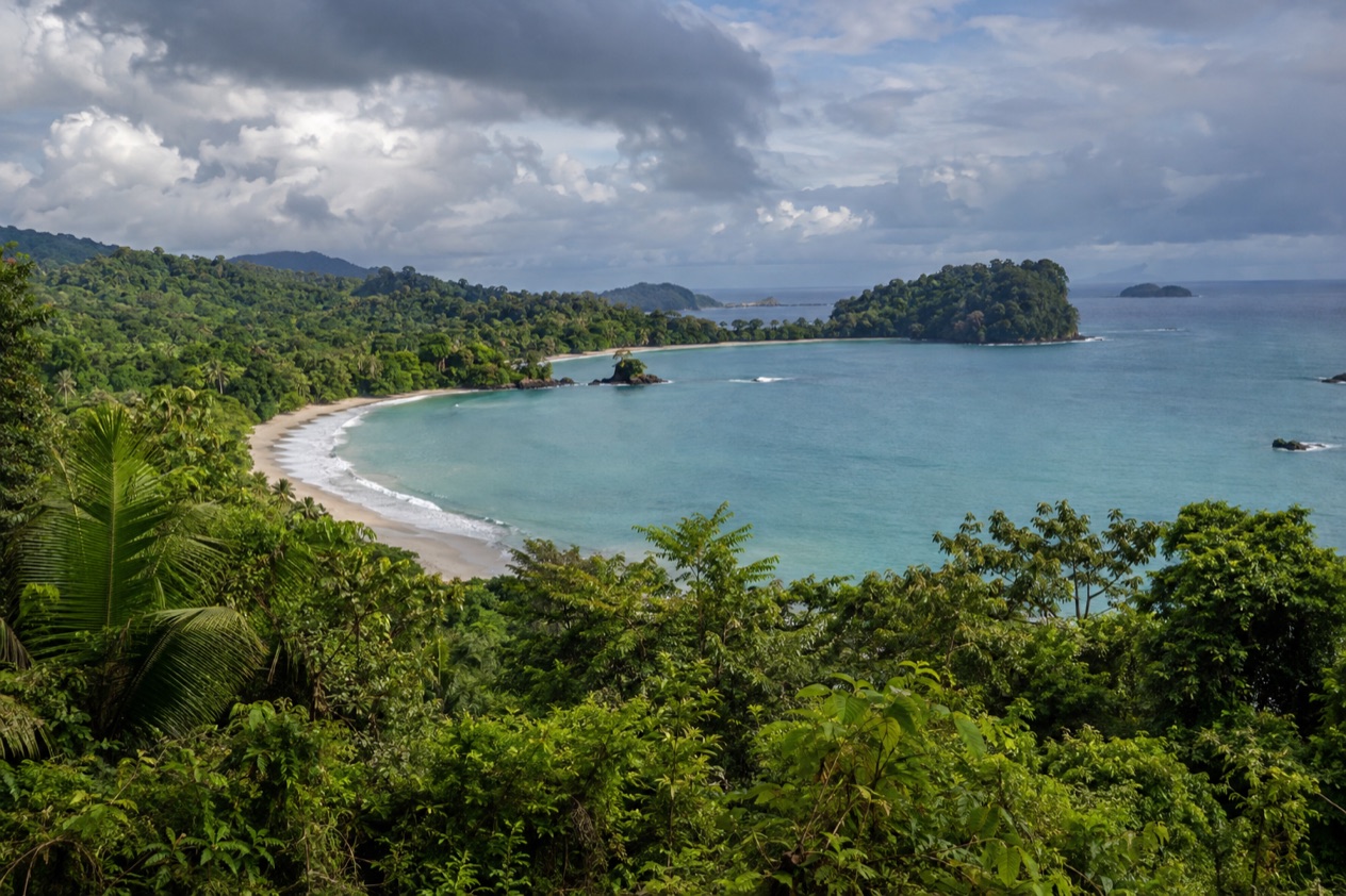 A small cove below the forest at Manuel Antonio in the rainiest months