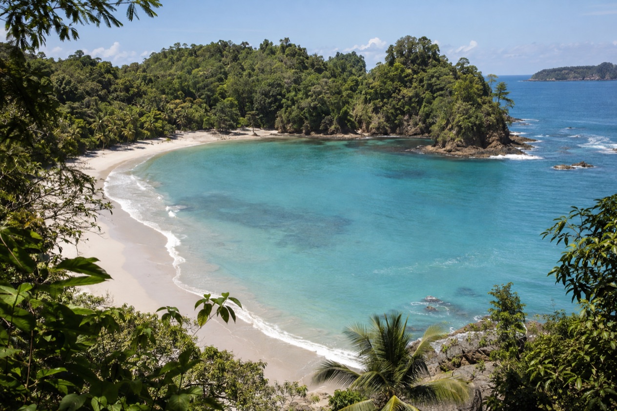 A small cove below the forest at Manuel Antonio