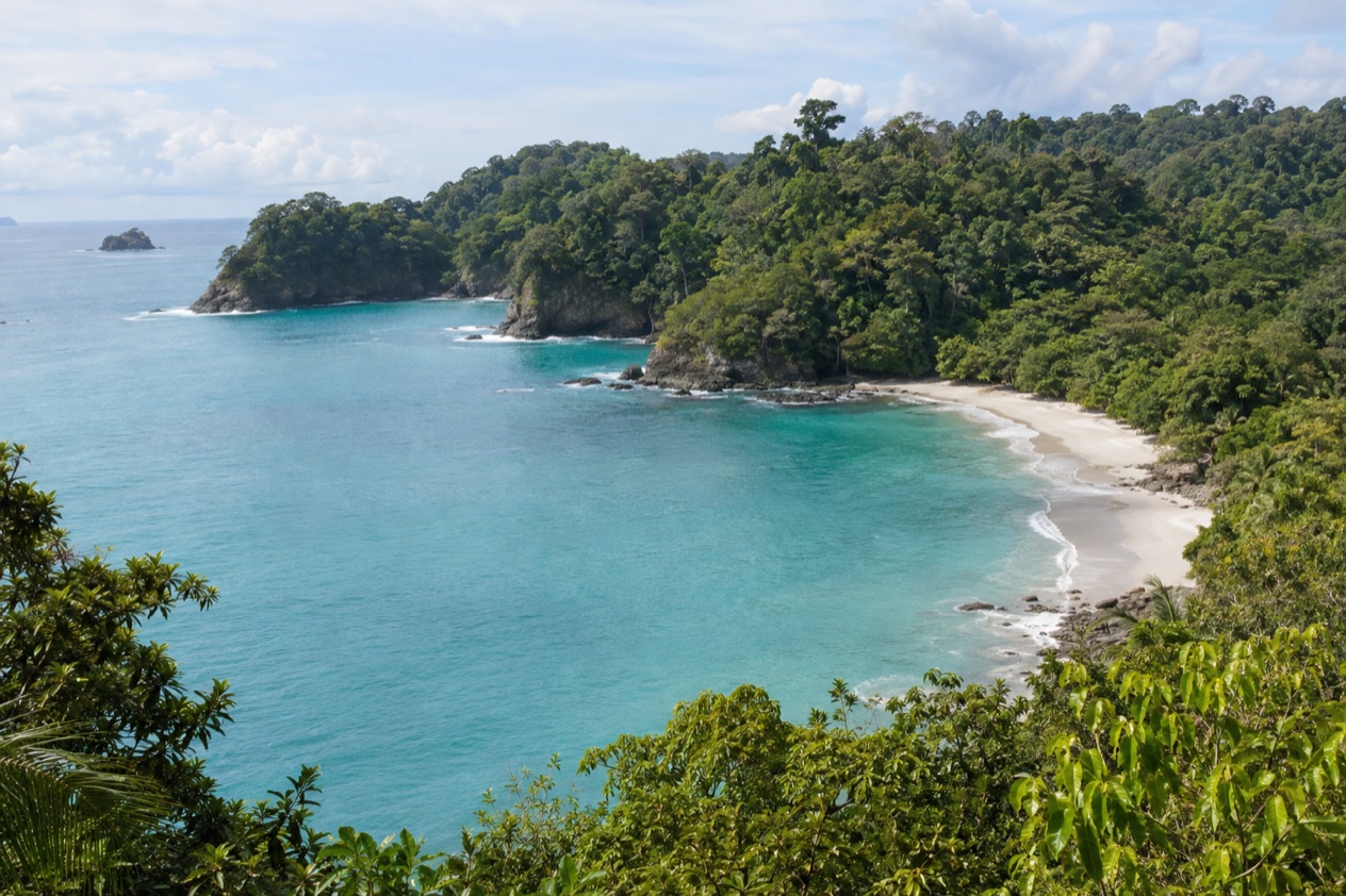 A small cove below the forest at Manuel Antonio
