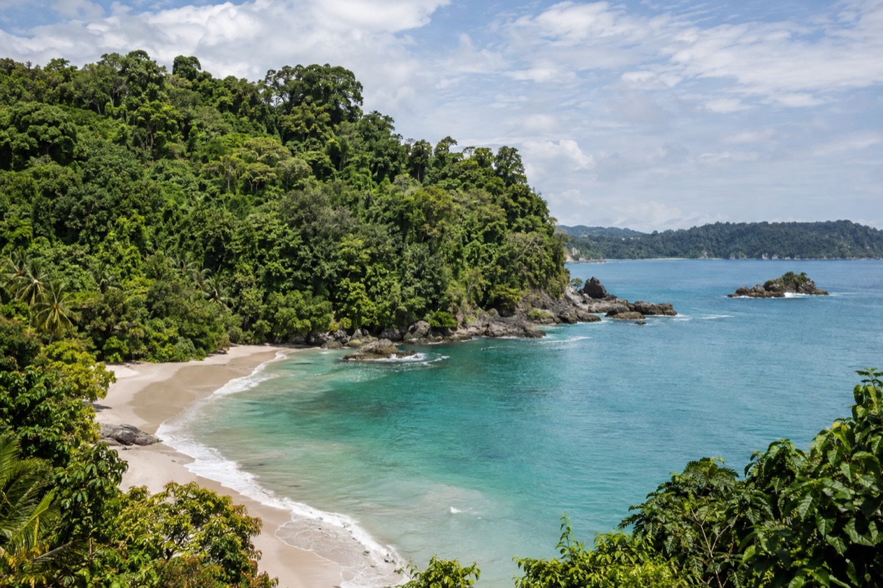 A small cove below the forest at Manuel Antonio