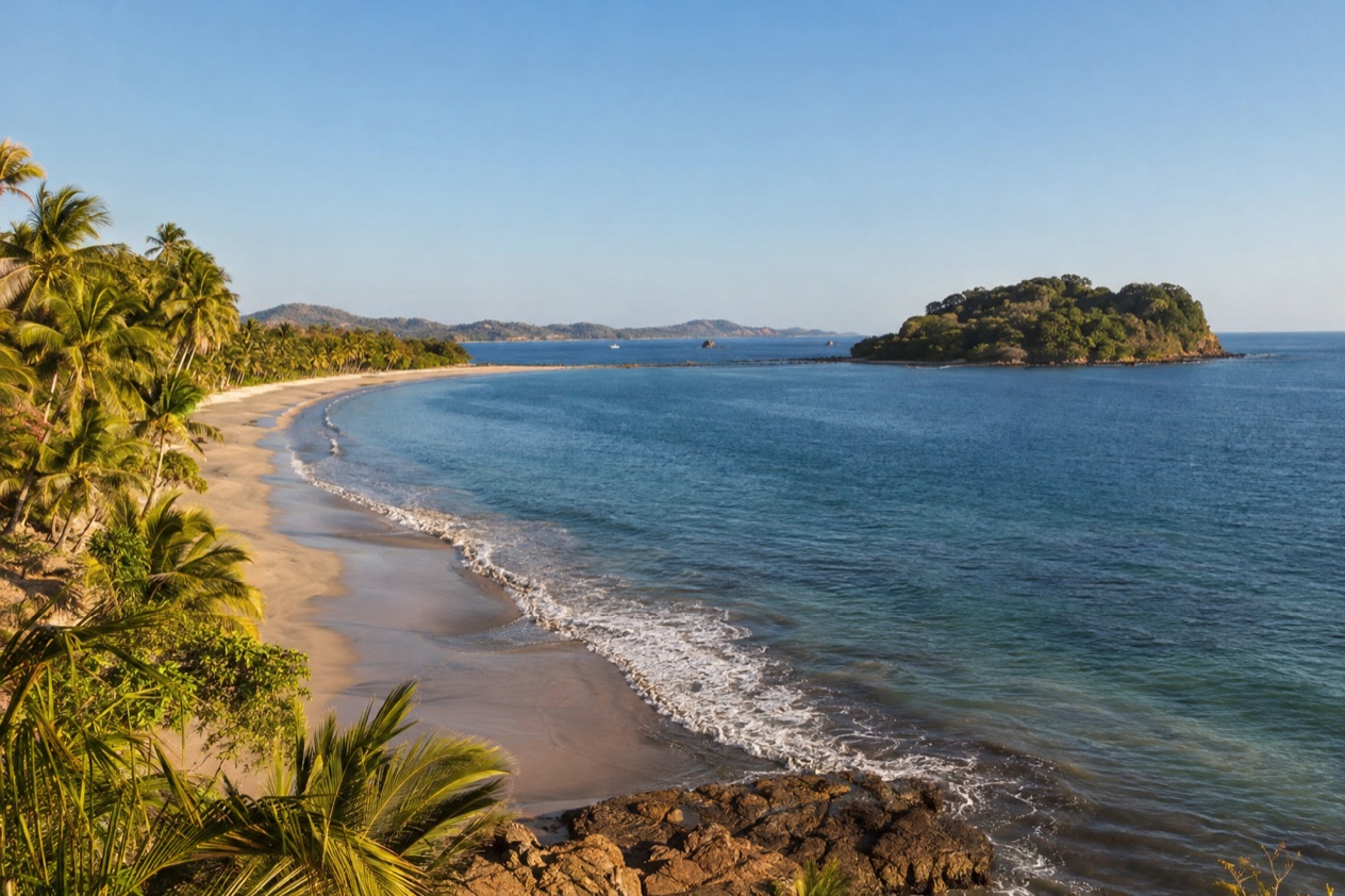 The calm bay at Samara in the dry season