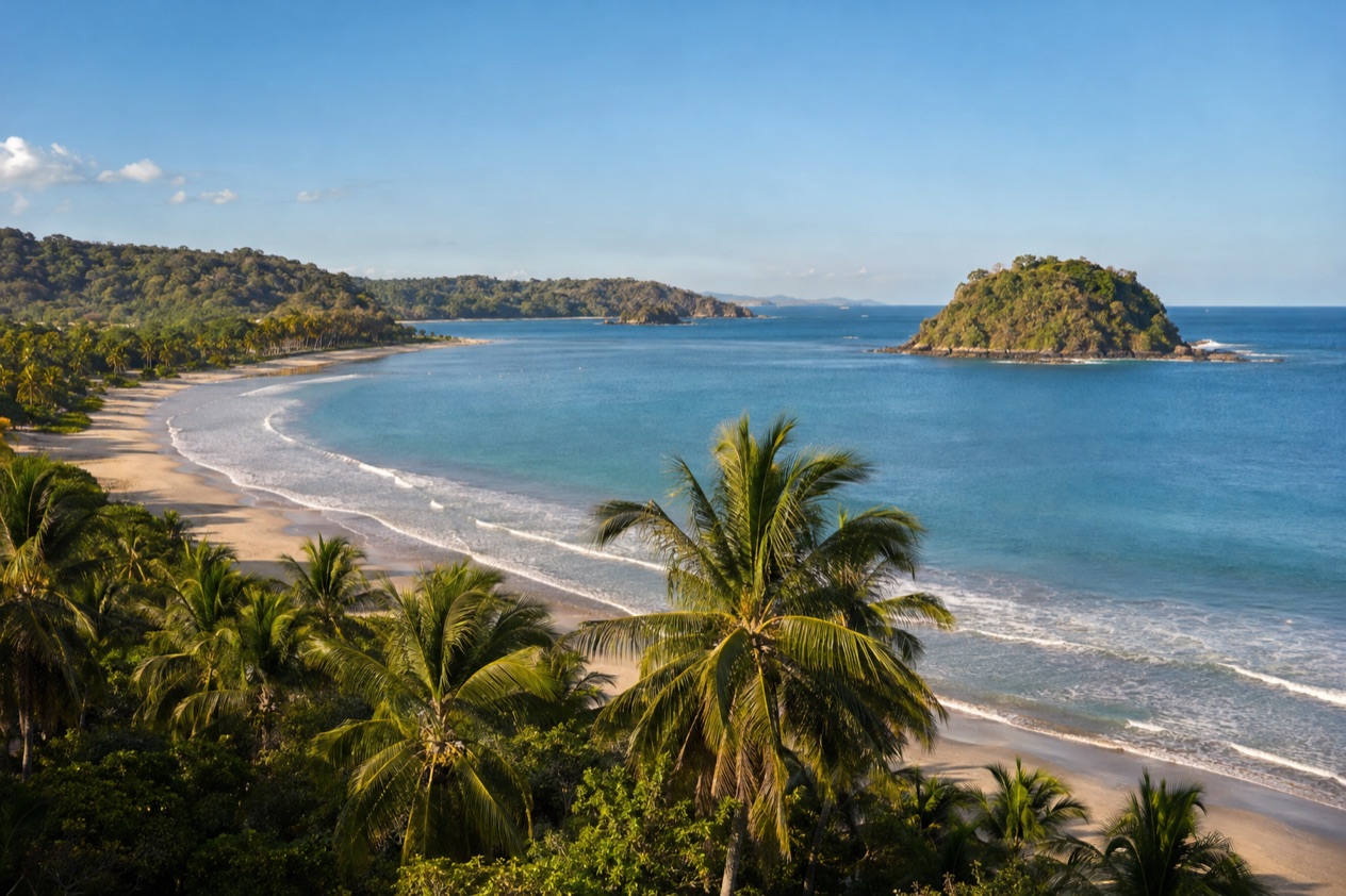 The calm bay at Samara in the dry season