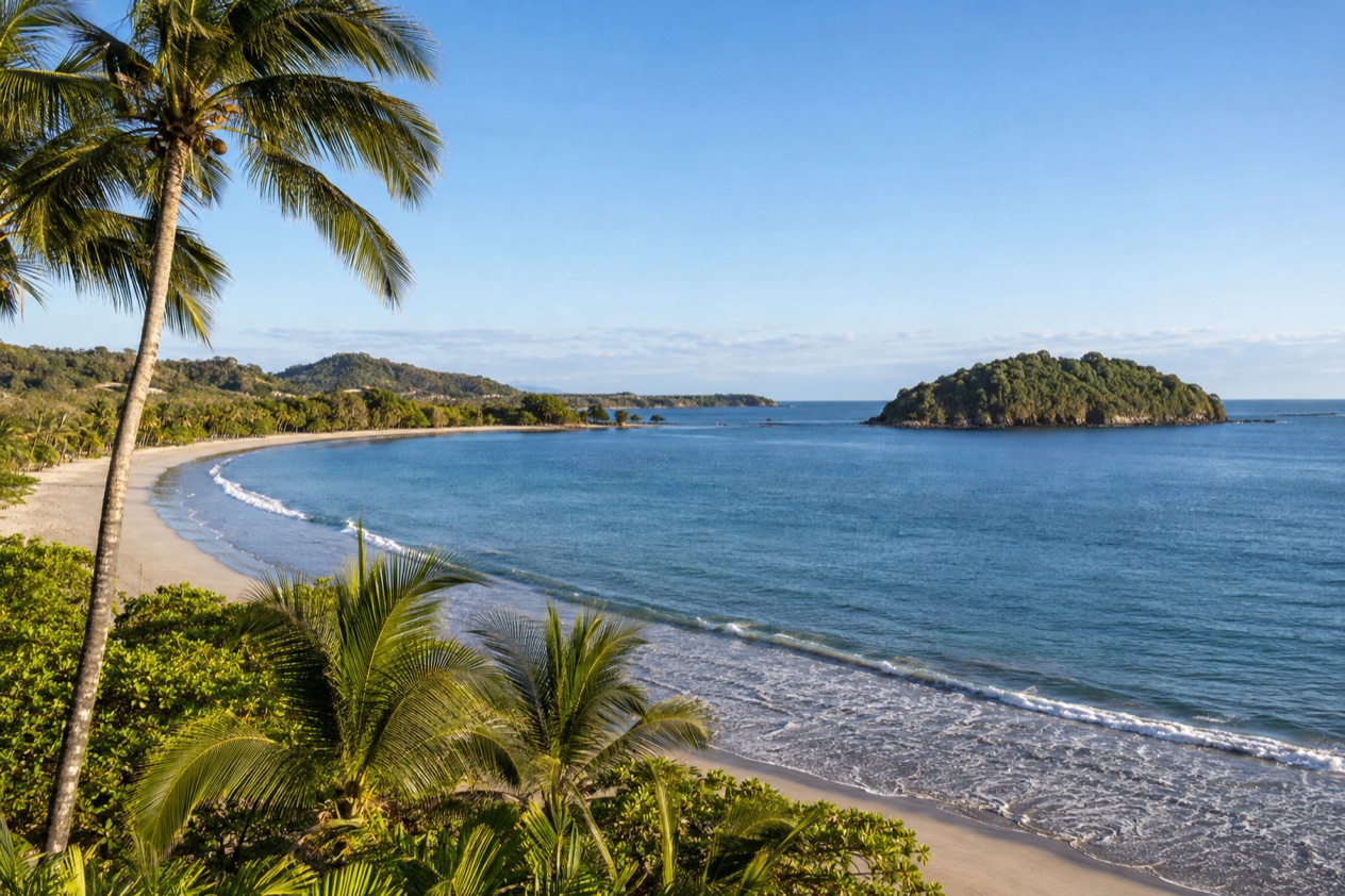 The calm bay at Samara in the dry season