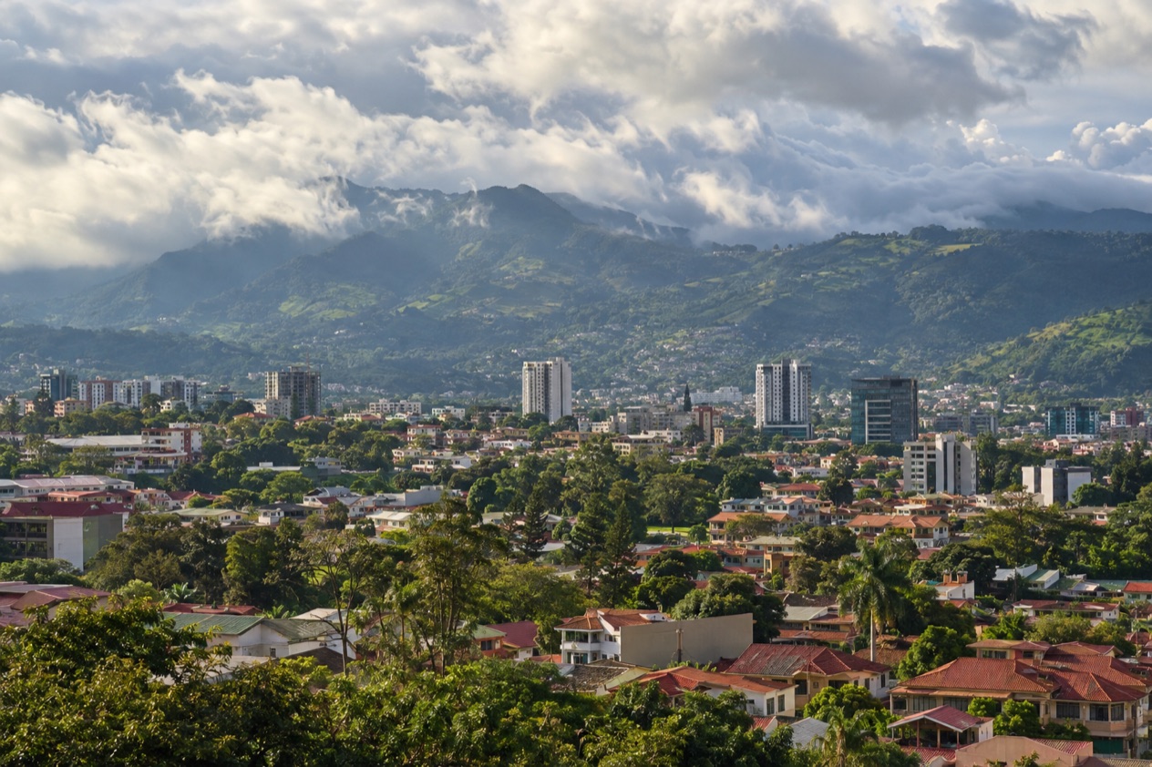 The Central Valley and the mountains around San Jose in the rainiest months