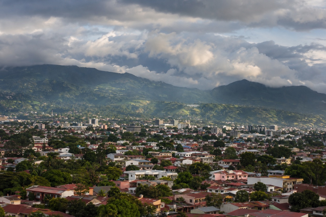 The Central Valley and the mountains around San Jose in the rainiest months