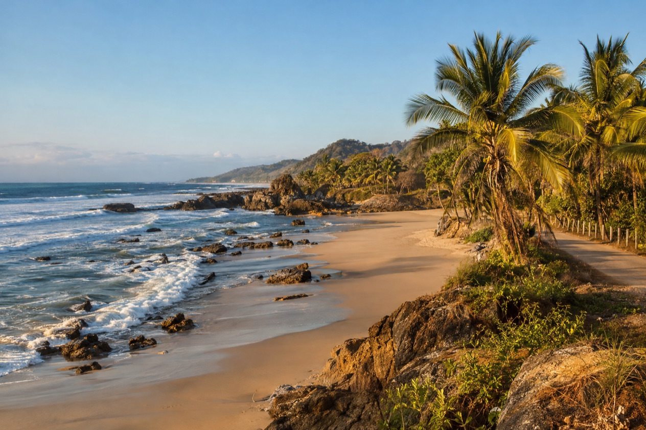 The beach at Santa Teresa in the dry season