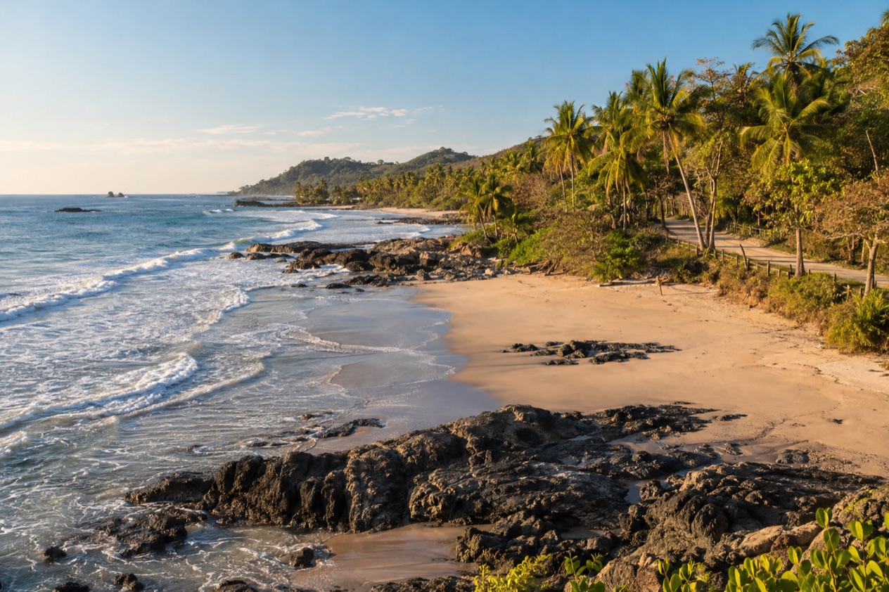 The beach at Santa Teresa in the dry season