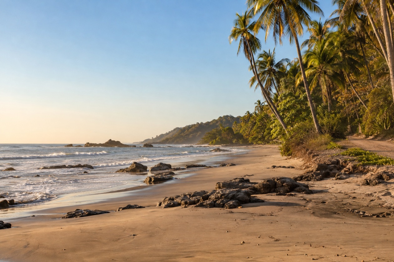 The beach at Santa Teresa in the dry season