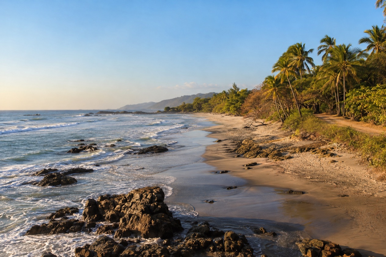 The beach at Santa Teresa in the dry season