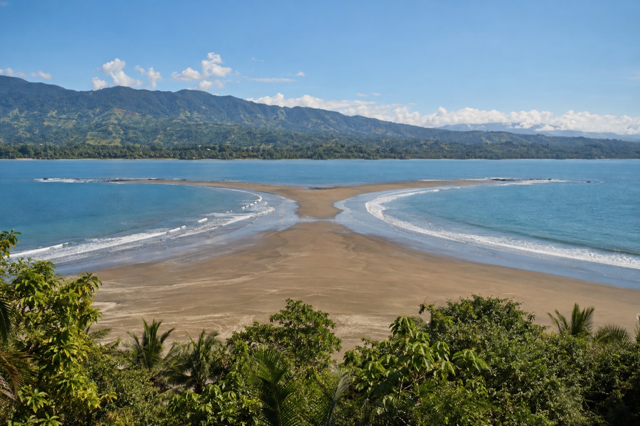 The sandbar of Marino Ballena near Uvita in the dry season