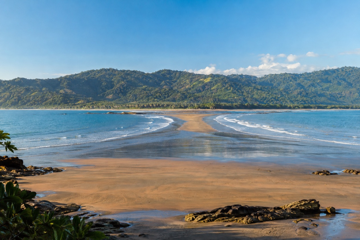 The sandbar of Marino Ballena near Uvita in the dry season