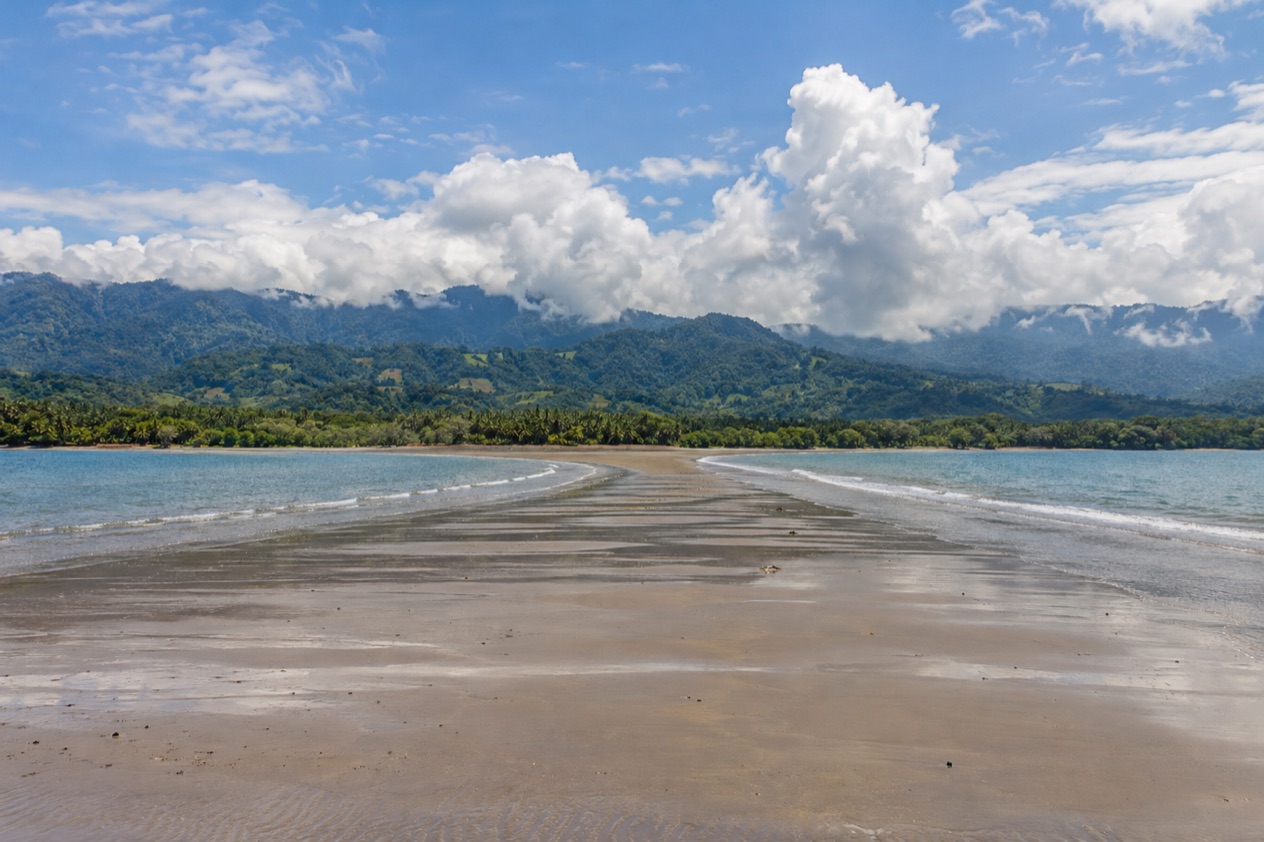 The sandbar of Marino Ballena near Uvita in the green season