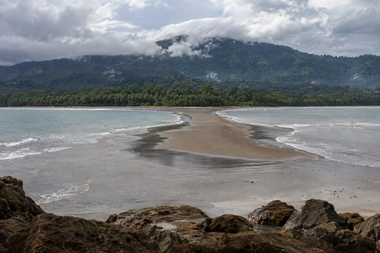 The sandbar of Marino Ballena near Uvita in the rainiest months