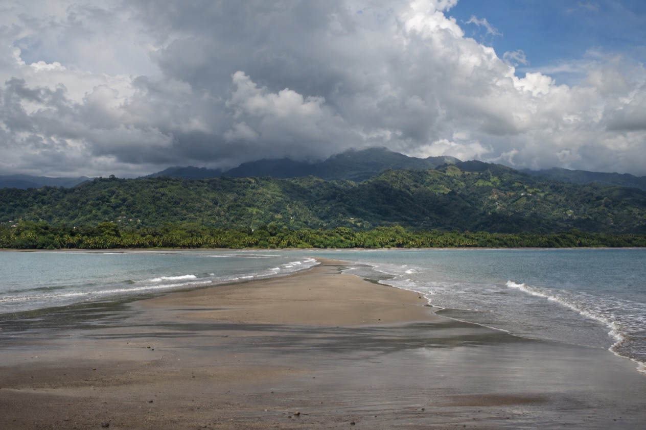 The sandbar of Marino Ballena near Uvita in the rainiest months