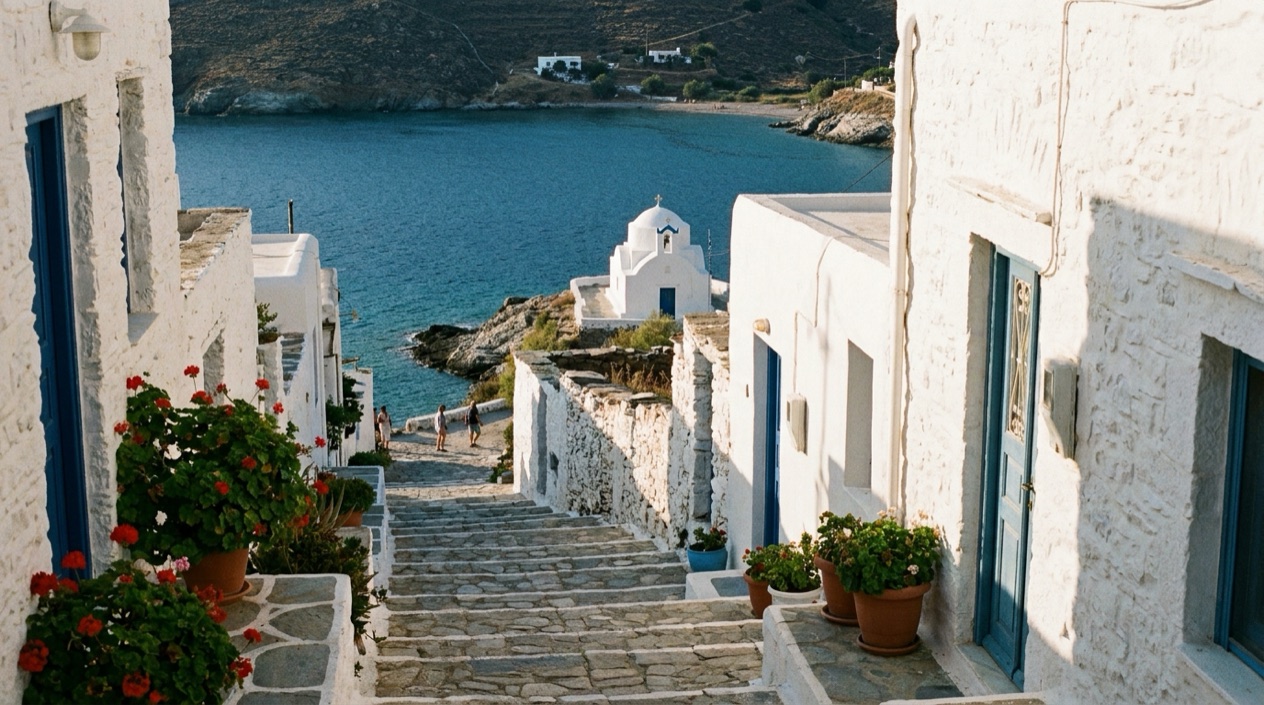 A Greek island village