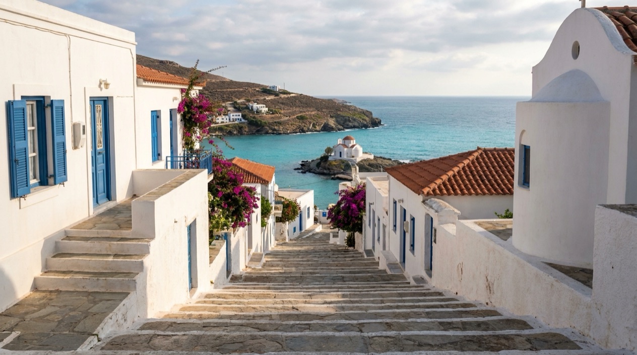 A Greek island village