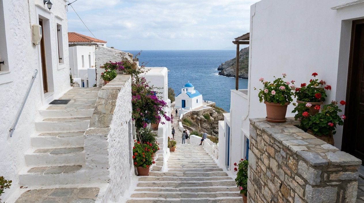 A Greek island village