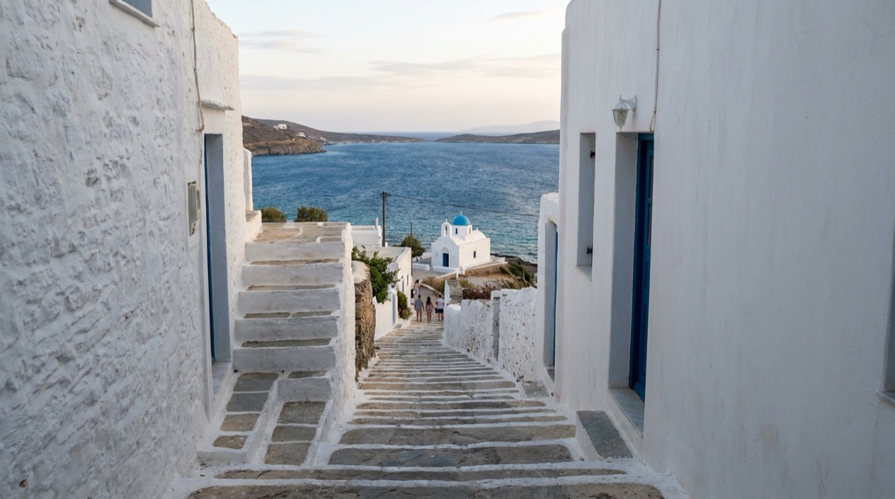 A Greek island village