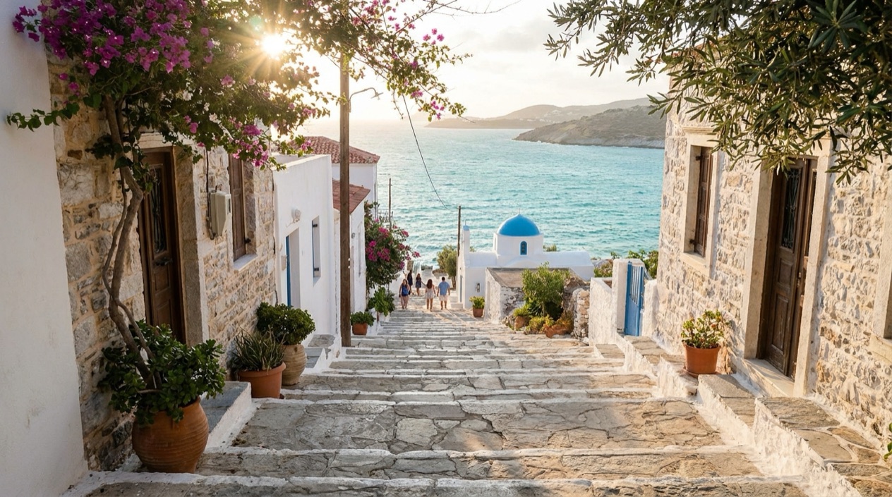 A Greek island village