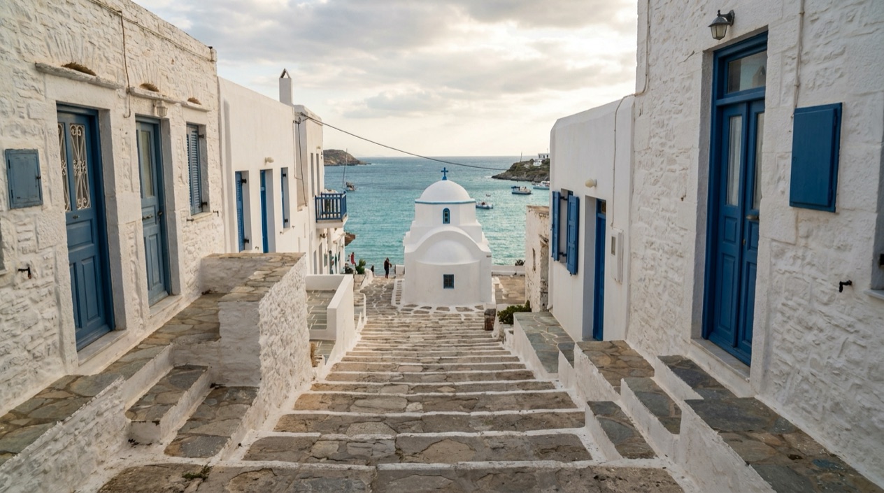 A Greek island village