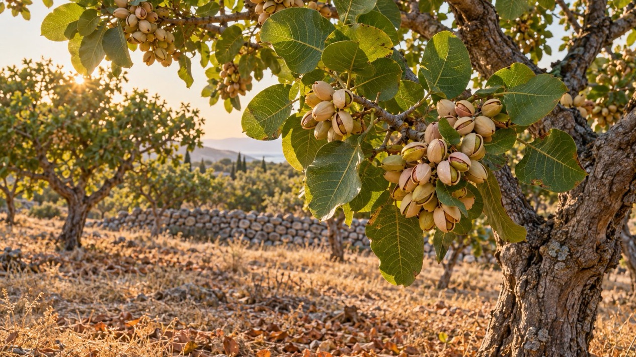A pistachio tree in Aegina in autumn