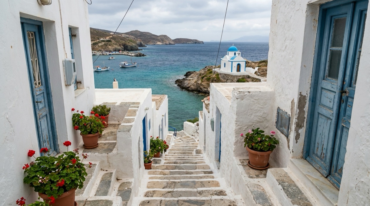 A Greek island village