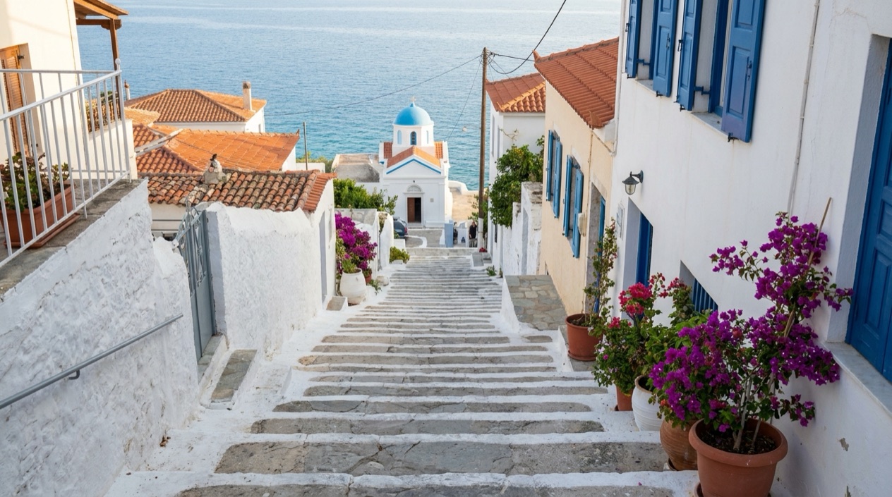 A Greek island village